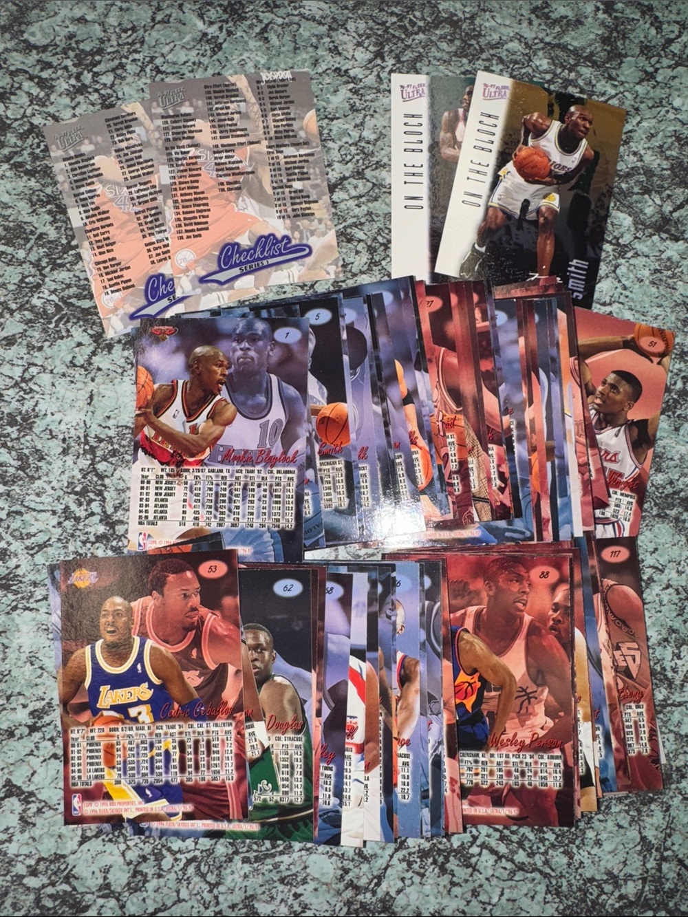 70+ bundle NBA men’s basketball trading cards 90s checklist collection vintage